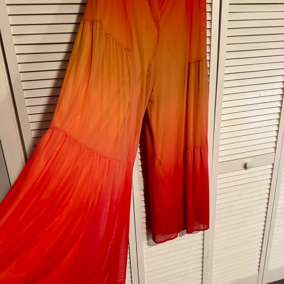 Malibu Sunrise Gradient Mesh Palazzo Pant Orange Multi - Picture 3 of 5